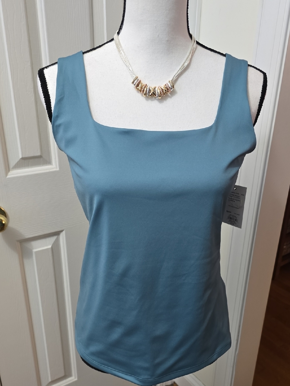 NINE WEST BRAND WOMEN'S TEAL GREEN "SCULPTING" TANK TOP SIZE LARGE